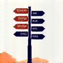 A signpost with multiple directions.
